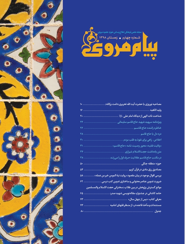 فهرست شماره چهارم (زمستان 1398)