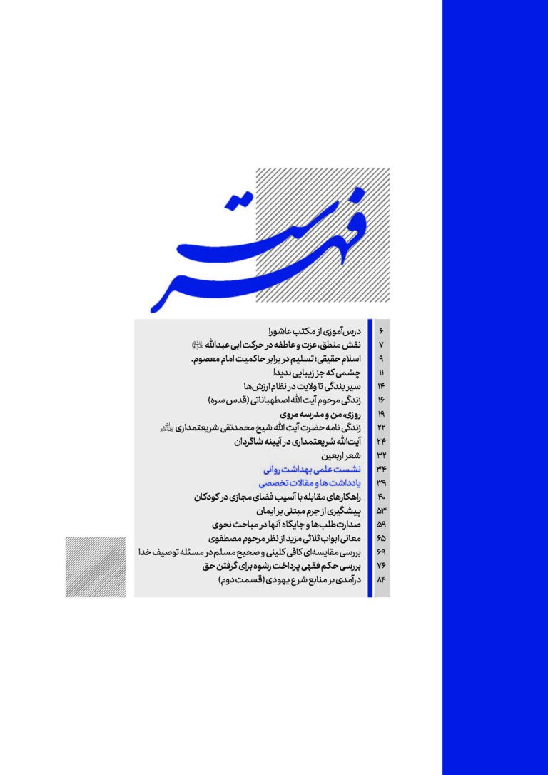 فهرست شماره دهم (تابستان 1400)