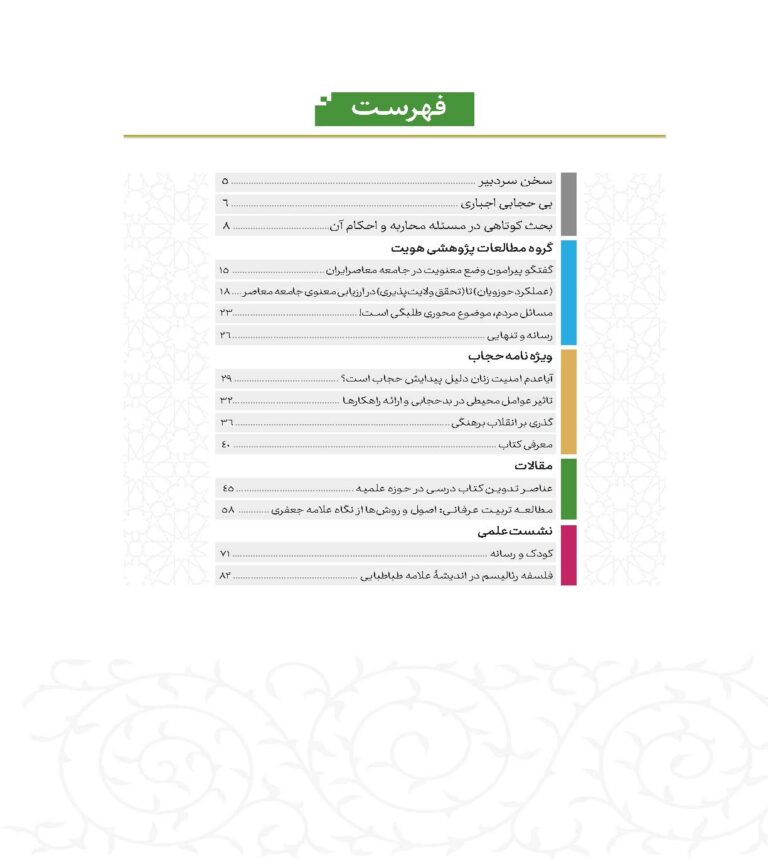 فهرست شماره پانزدهم (بهار 1402)